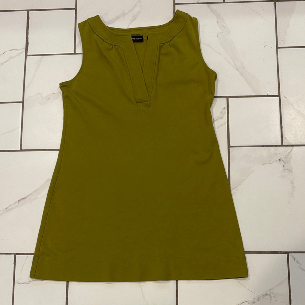 Women’s New York & Co. Olive Green Cotton V-Neck Sleeveless Dress - EUC, Sz L